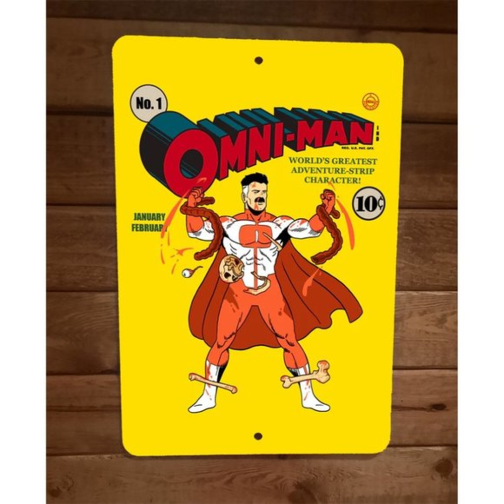 Omni-Man Worlds Greatest Adventure Strip Character‎ 8x12 Metal Wall Sign